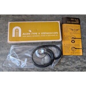 NIB Vintage Allen Type V Stethoscope 60 ND 0360